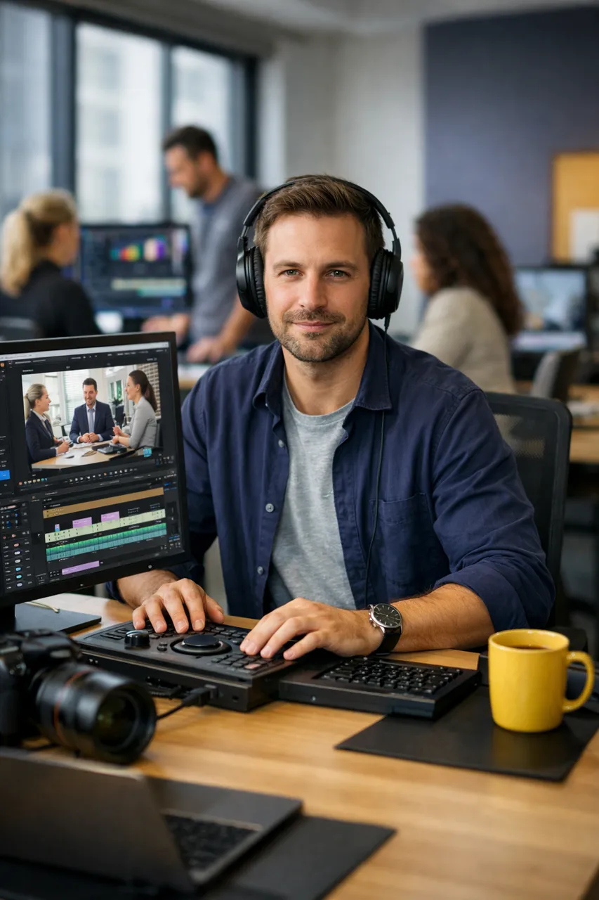 Imagen referencial de Edición de videos corporativos